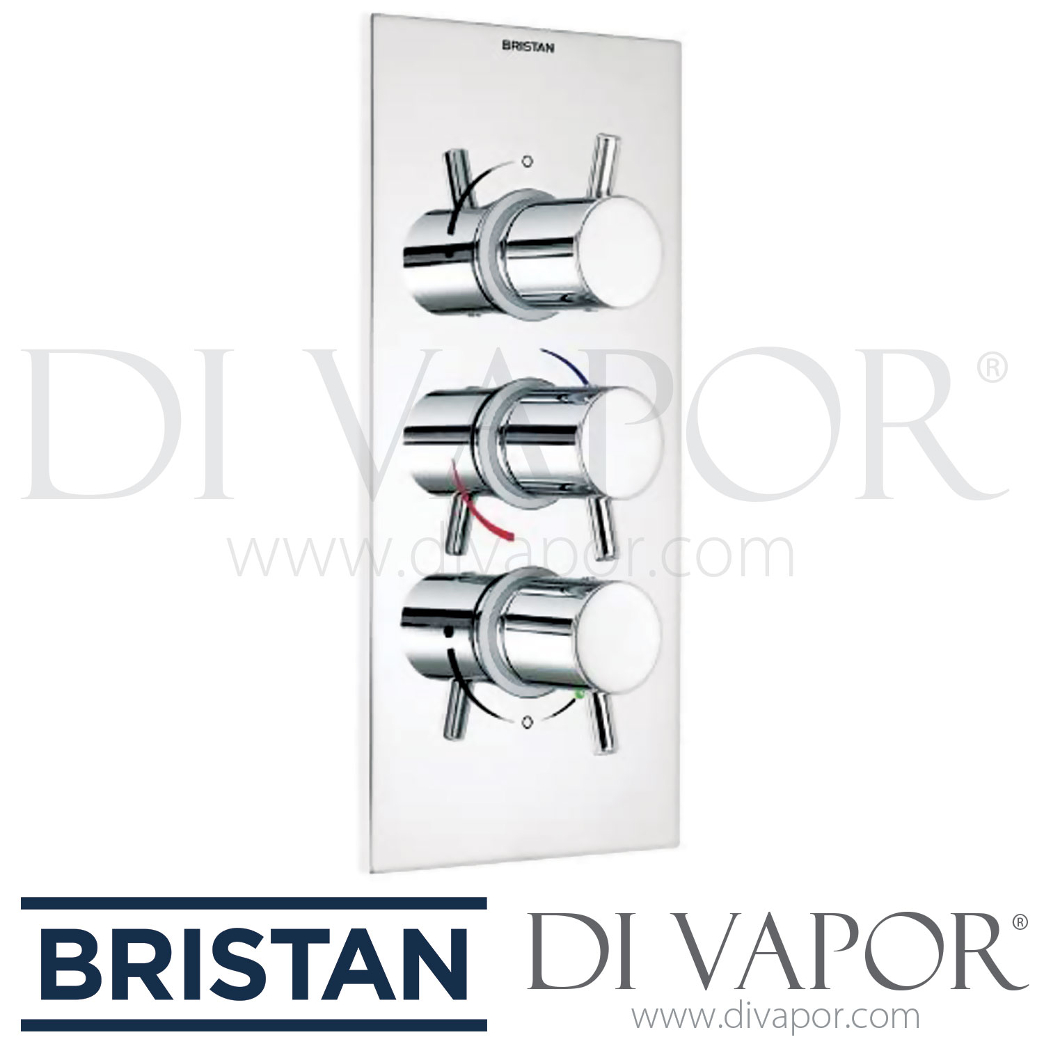Bristan PM SHC3DIV C Prism Concealed 3 Control Shower Valve with